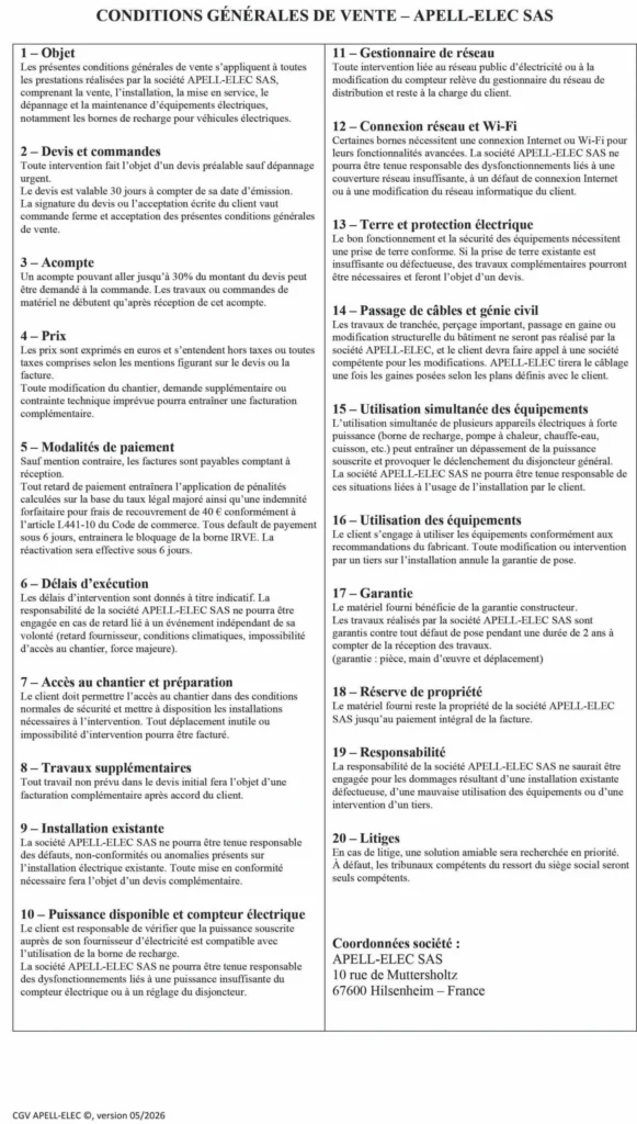 Conditions générales de vente